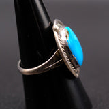 Vintage Sterling Turquoise Roper Ring 8.25
