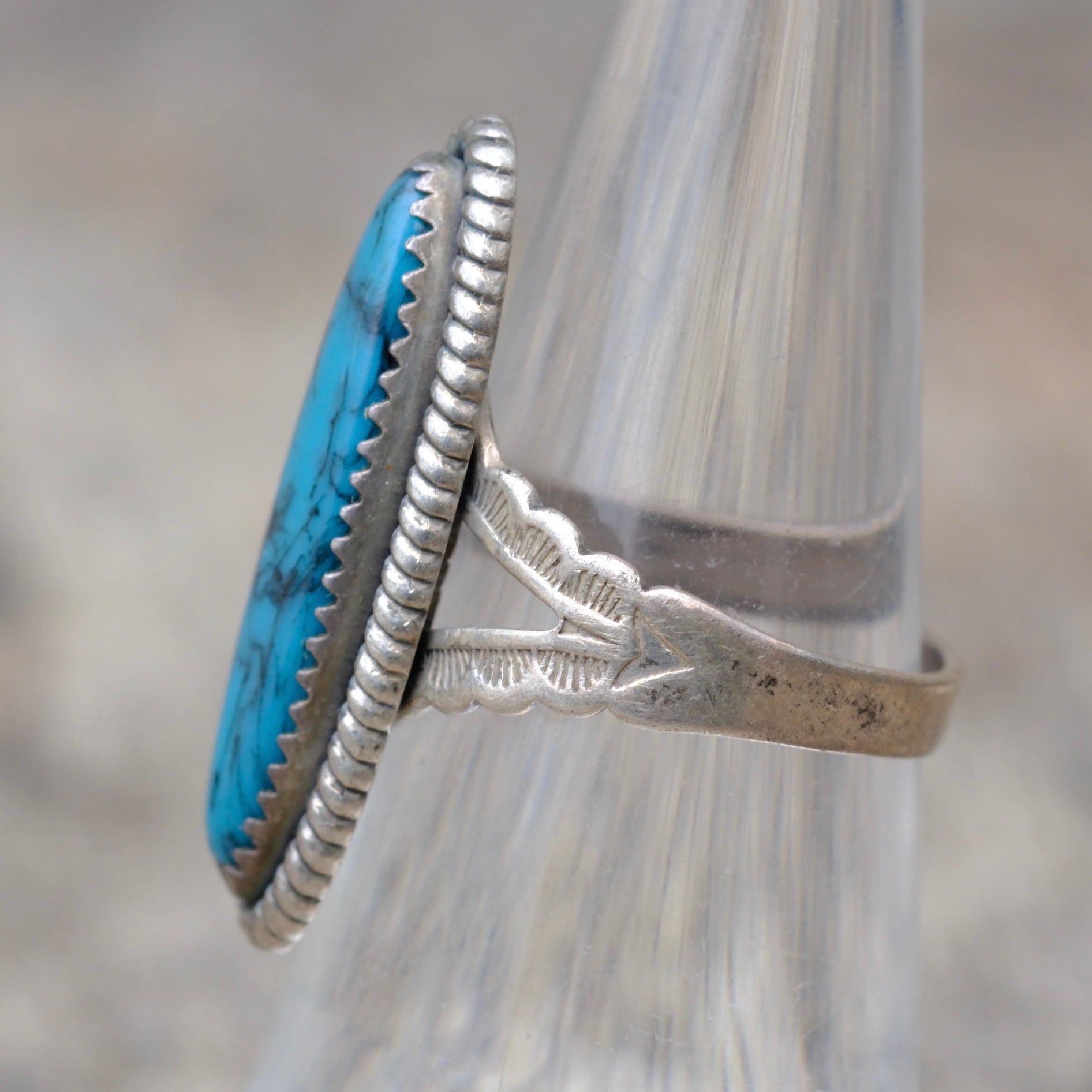 Vintage Sterling Turquoise Ring 6