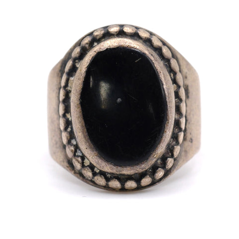 Vintage Sterling Onyx Ring 9