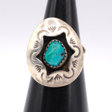 Vintage Sterling Turquoise Shadowbox Ring 5