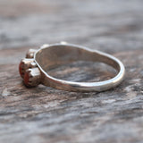 Vintage Sterling Coral Inlay Band 6.5