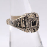 Vintage Sterling 1957 Class Signet Ring 7.5