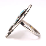 Vintage Sterling Turquoise Cluster Ring 6