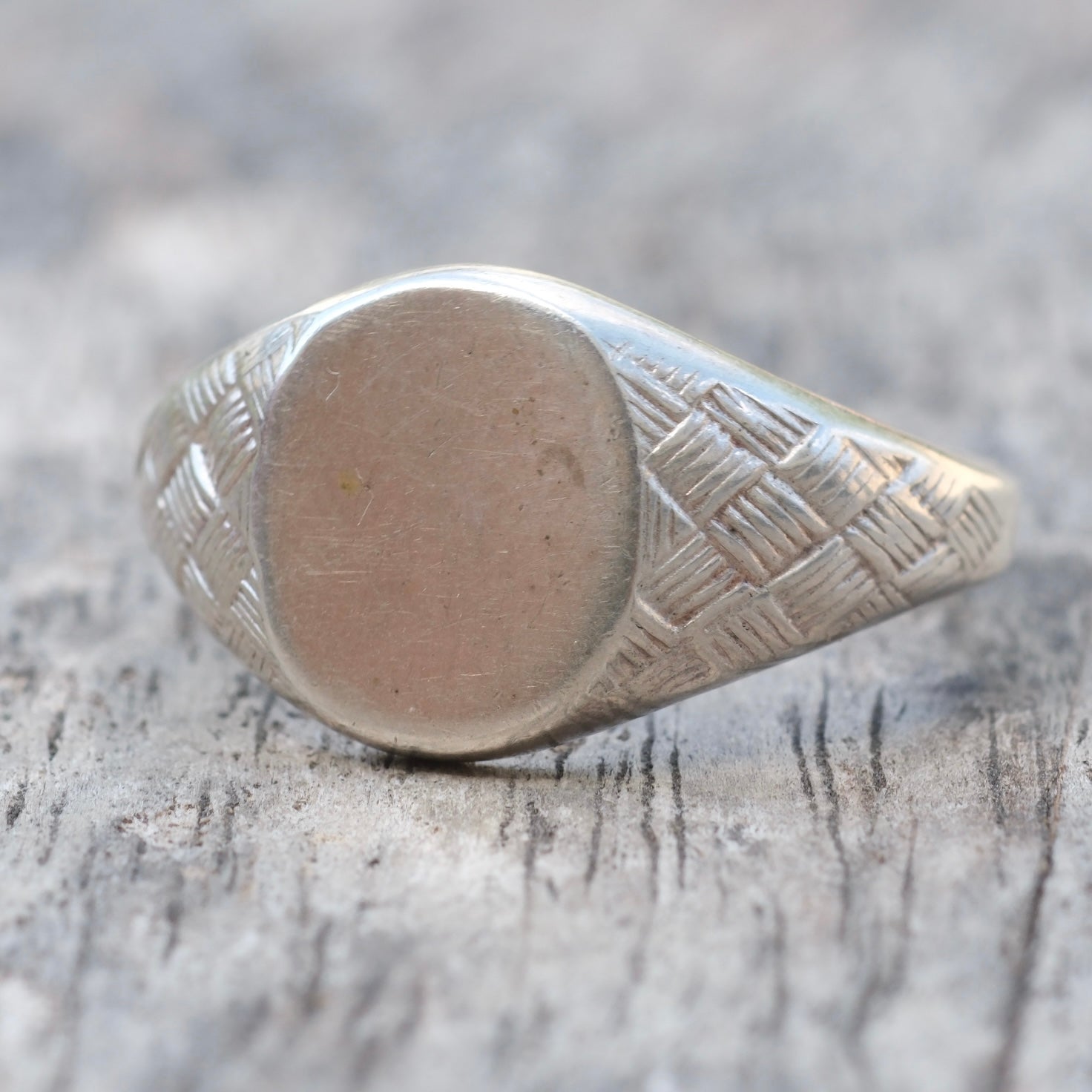 Vintage Sterling Silver Signet Ring 12.75