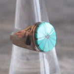 Vintage Sterling Turquoise Inlay Ring 8