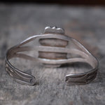 Vintage Sterling Agate Stamped Cuff