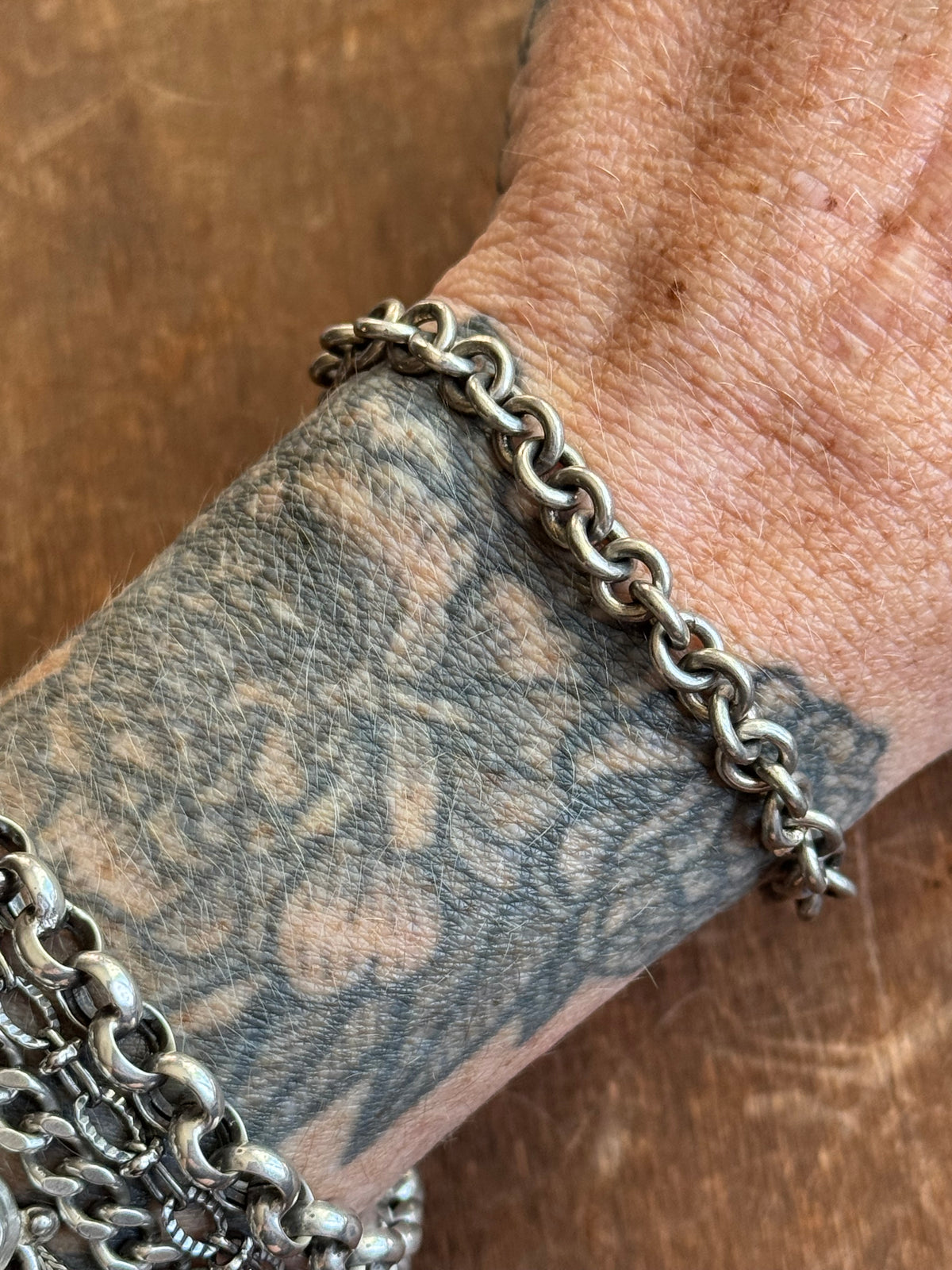 Vintage Sterling Silver 7.5” Cable Chain Bracelet
