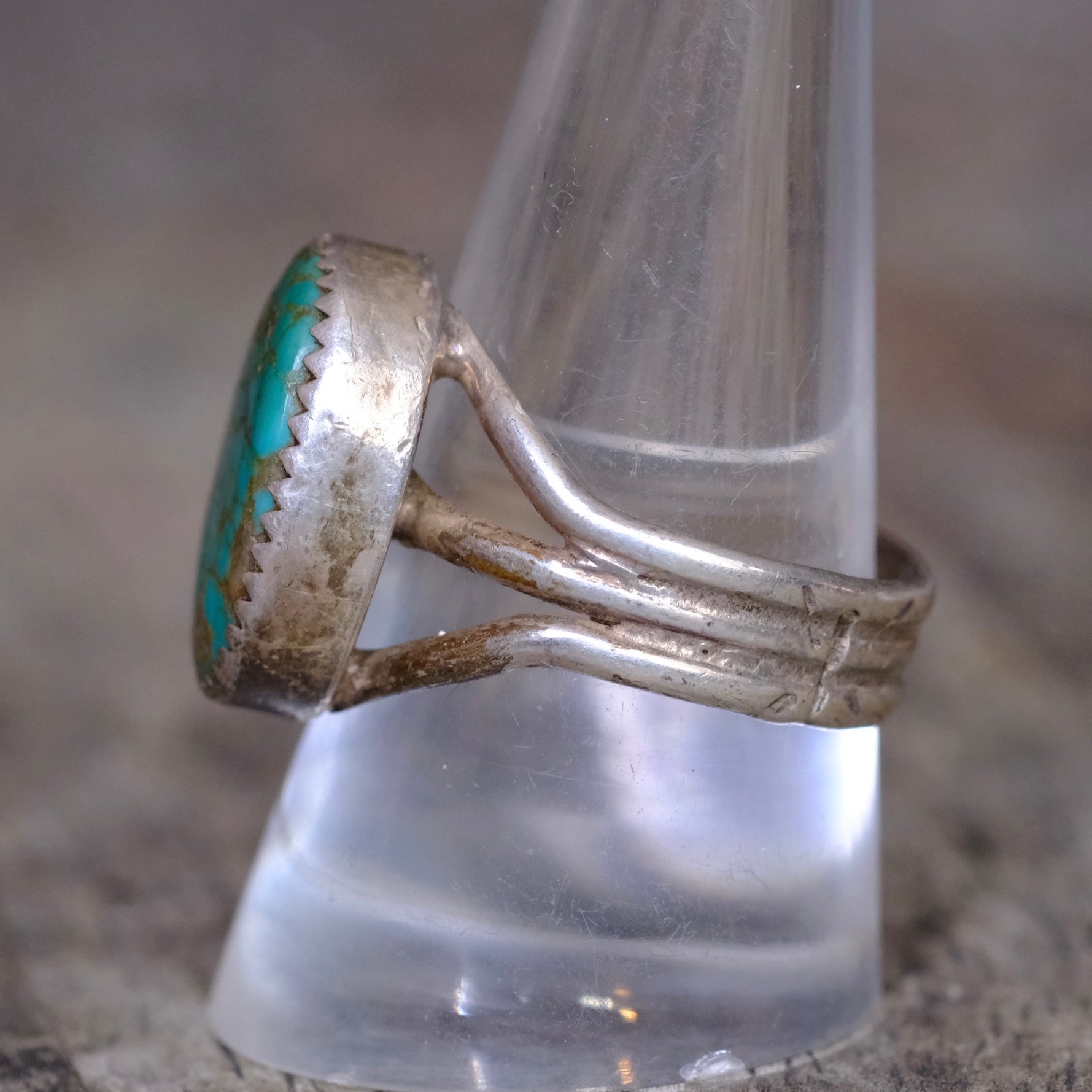 Vintage Sterling Turquoise Ring 10.5