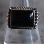 Vintage Sterling Onyx Roper RIng 8.5