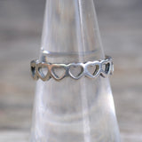Vintage Sterling Silver Heart Band 6.25