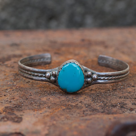 Vintage Sterling Turquoise Cuff