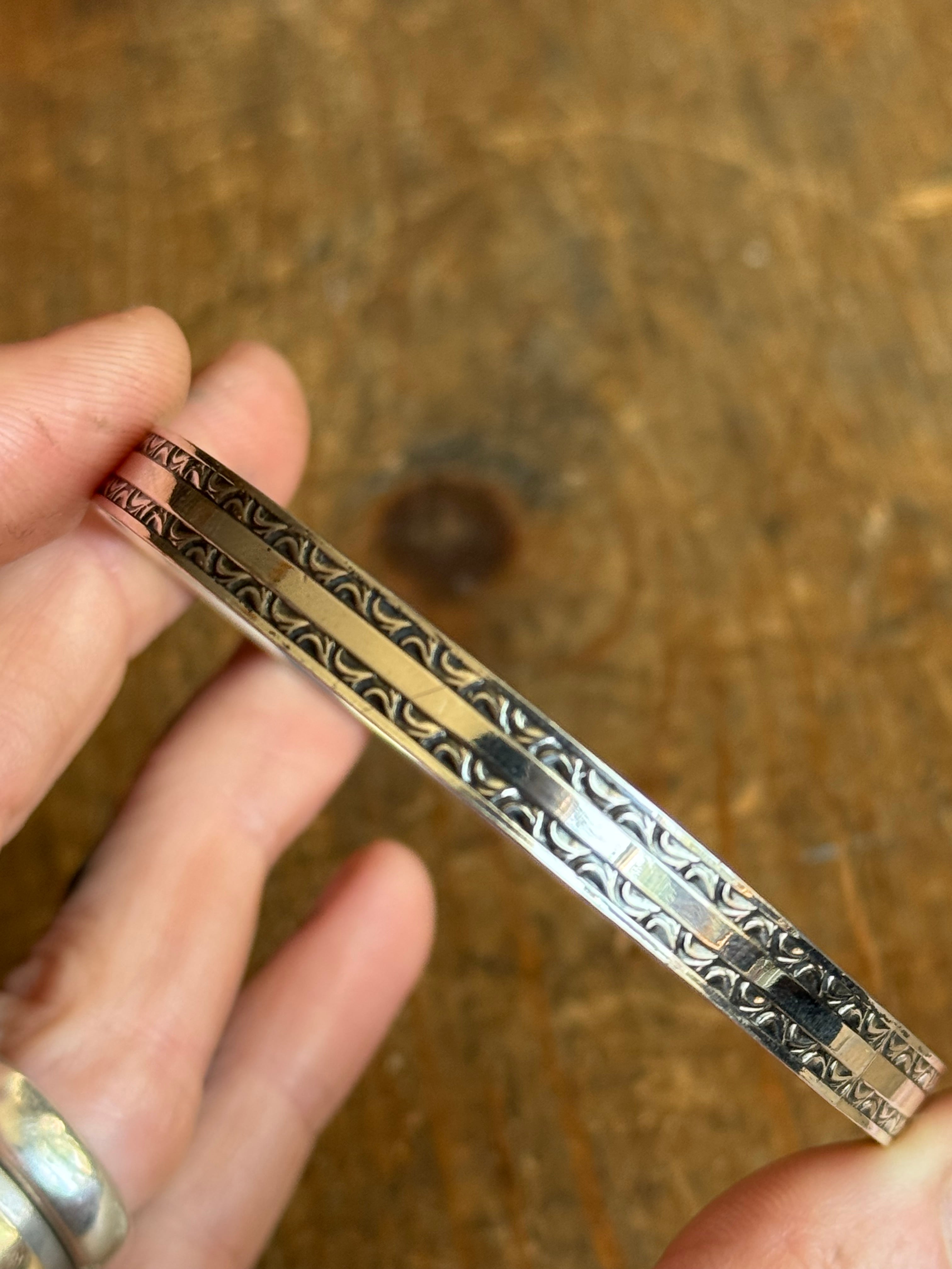 Vintage Sterling Silver Stamped Bangle