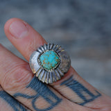 Vintage Sterling Turquoise Ring 4.5