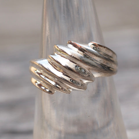 Vintage Sterling Silver Modernist Ring 5.75