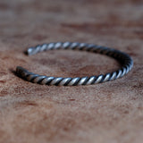 Vintage Sterling Silver Braided Cuff Bracelet 6.5"