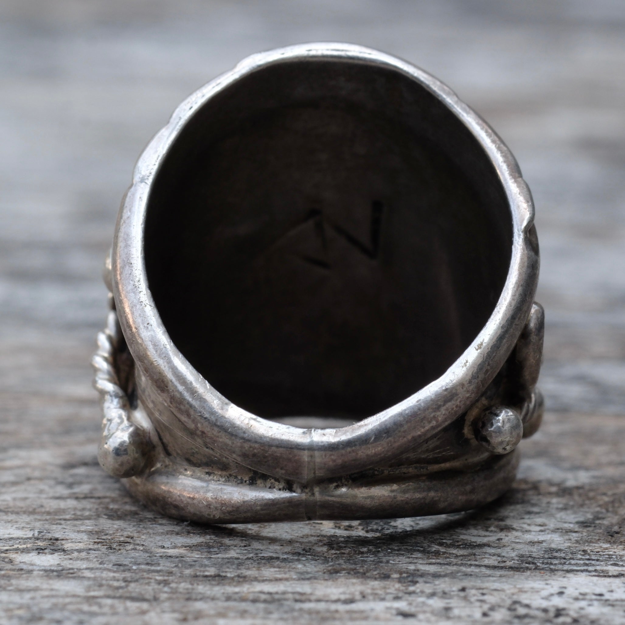 Vintage Sterling Turquoise Feather Ring 9