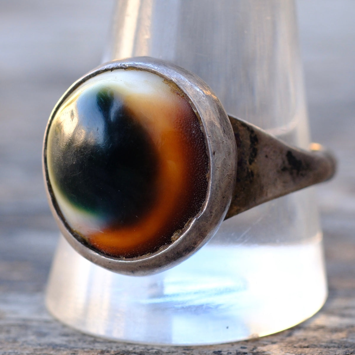 Vintage Sterling Shell Ring 12