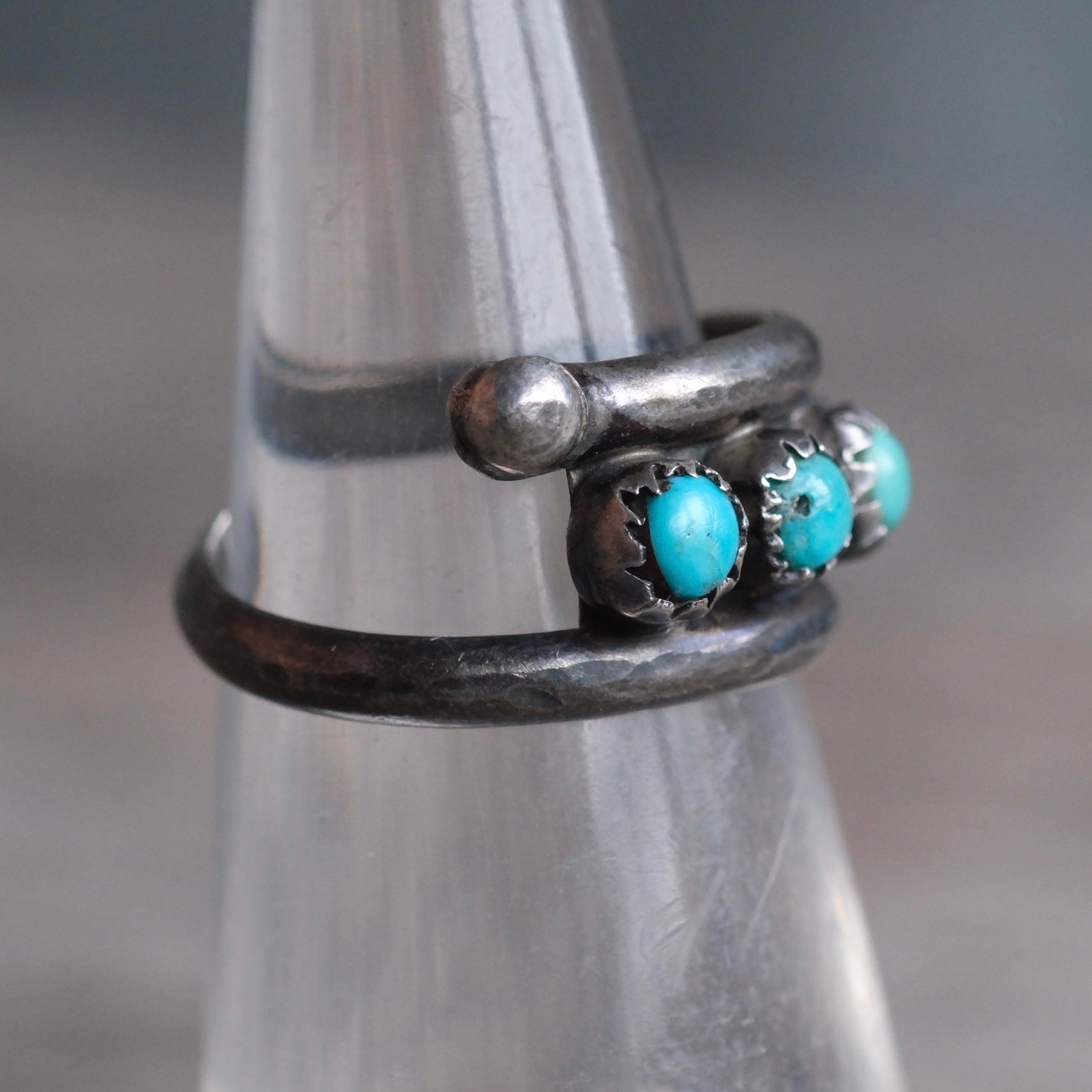 Vintage Sterling Turquoise Band 4.75