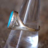 Vintage Sterling Turquoise Stamped Band Ring 7.75