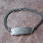 Vintage Sterling Silver Military ID Bracelet