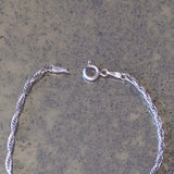 Vintage Sterling Silver Twisted Chain Bracelet 7"