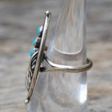 Vintage Sterling Turquoise Ring 7.5
