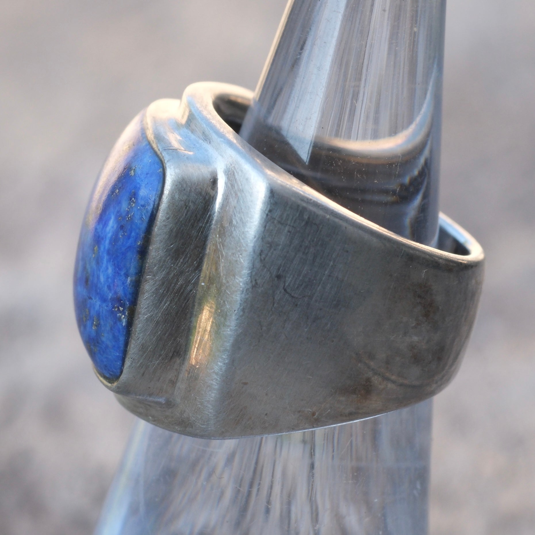 Vintage Sterling Lapis Ring 5.75
