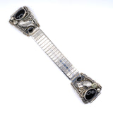 Vintage Sterling Onyx Feather Watch Band