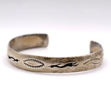 Vintage Sterling Silver Stamped Cuff Bracelet 6.5"