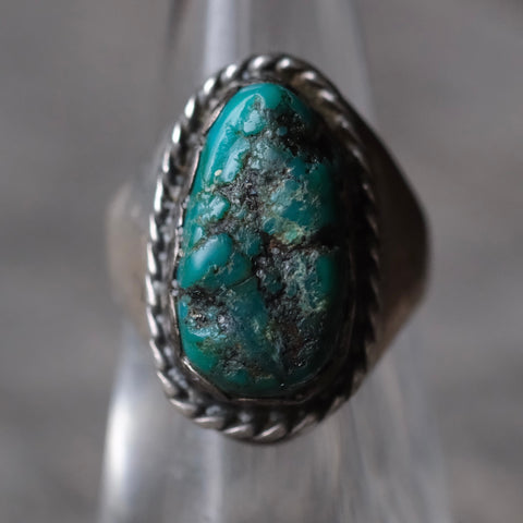 Vintage Sterling Chunky Turquoise Ring 6