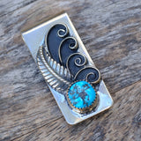 Vintage Turquoise Feather Money Clip