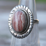 Vintage Sterling Jasper Ring 5.75