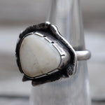 Vintage Sterling Mother Of Pearl Feather Ring 5