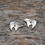 Vintage Sterling Hopi Bear Stud Earrings