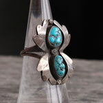 Vintage Sterling 2-Stone Turquoise Ring 5.5