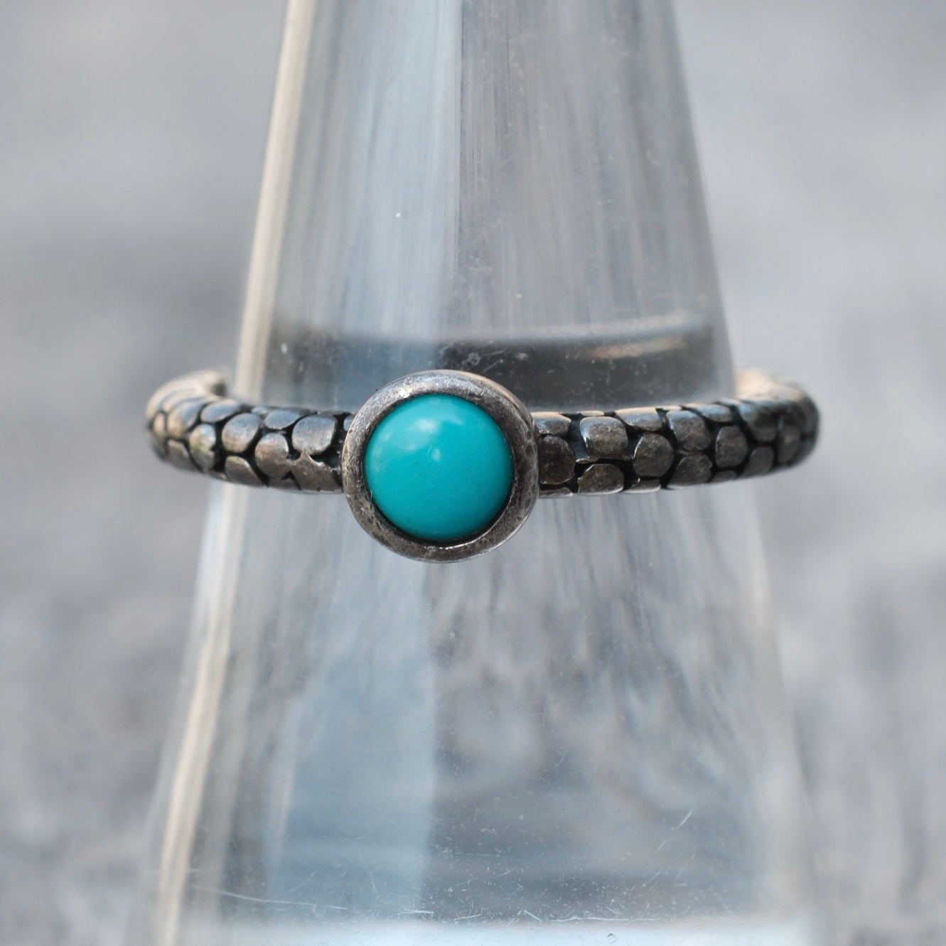 Vintage Sterling Turquoise Ring 7.75