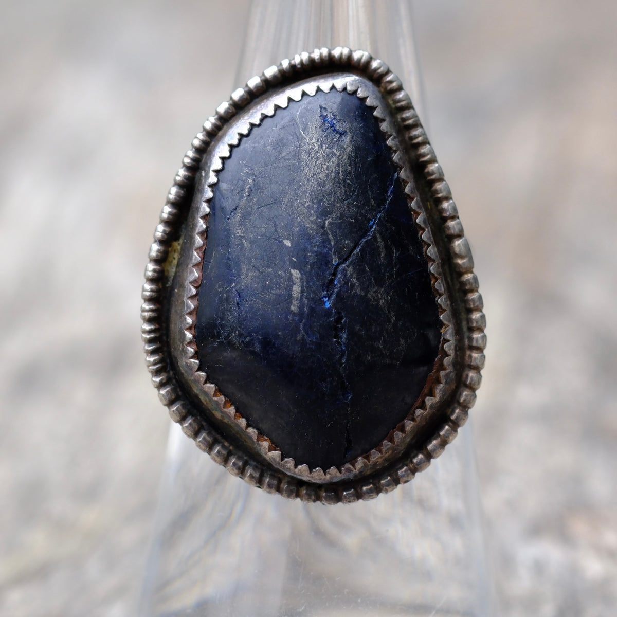 Vintage Sterling Lapis Ring 6.5