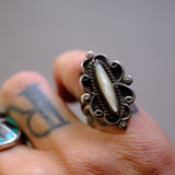 Vintage Sterling Mother Of Pearl Ring 6