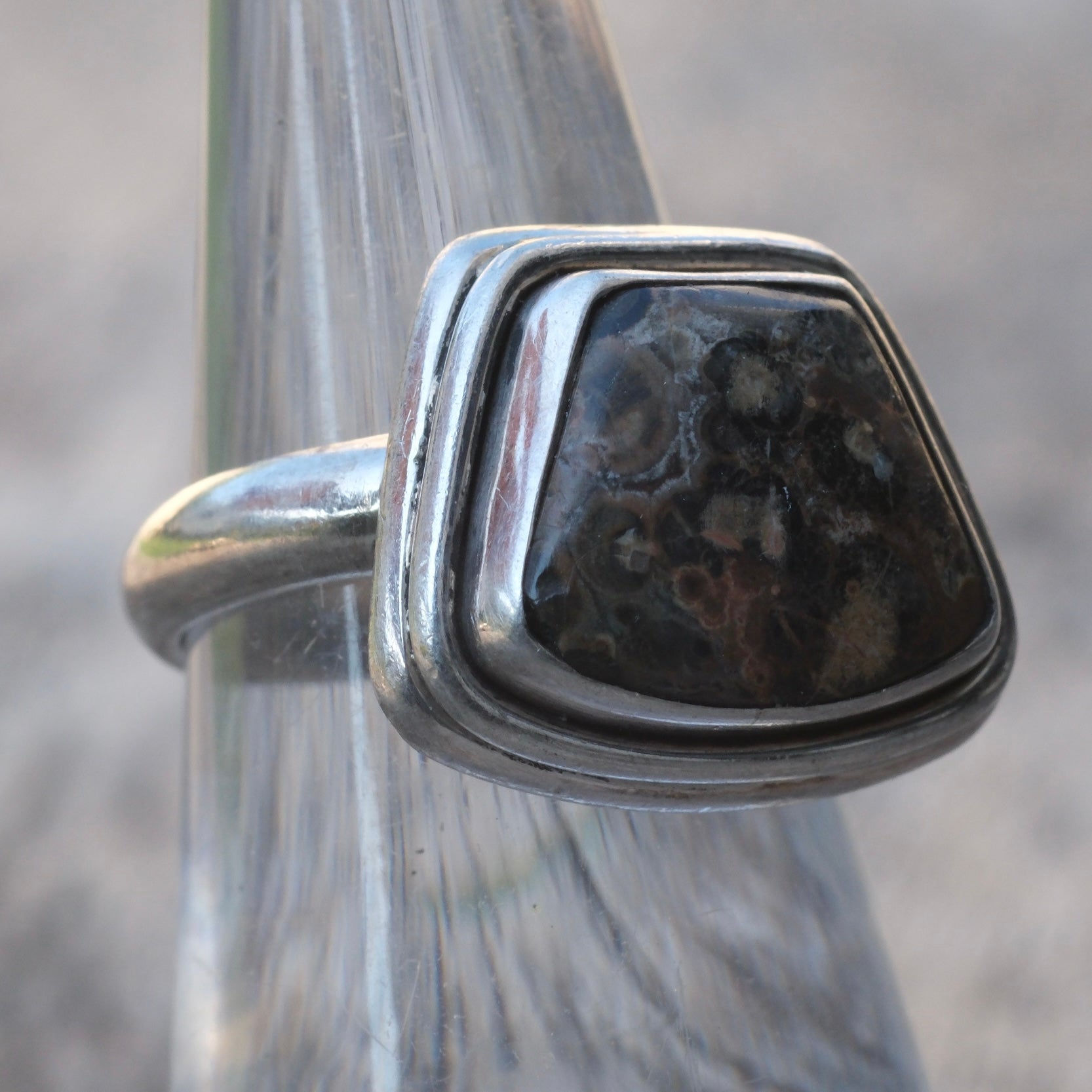 Vintage Sterling Jasper Ring 6