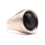 Vintage Sterling Onyx Inlay Ring 11