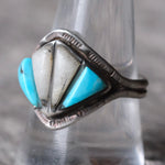 Vintage Sterling Turquoise and MOP Inlay Ring 10