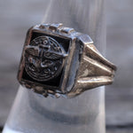 Vintage Sterling Military Signet Ring 8.5