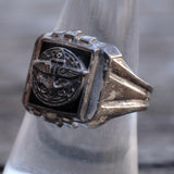 Vintage Sterling Military Signet Ring 8.5