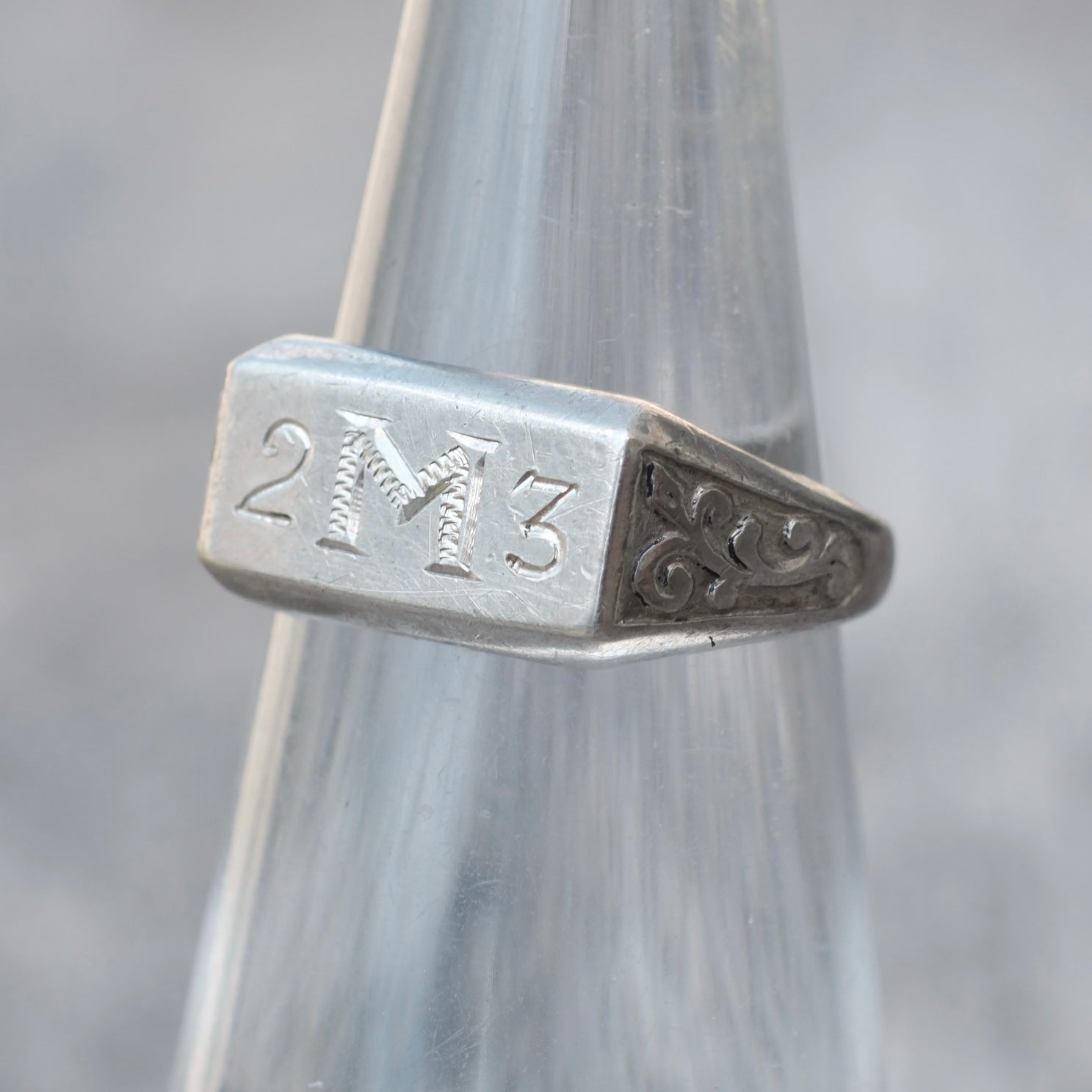 Vintage Sterling Silver Signet Ring 4.25
