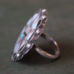 Vintage Sterling Zuni Inlay Ring 5.5