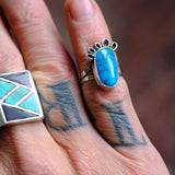 Vintage Sterling Turquoise Ring 5.25