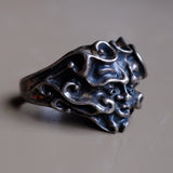 Vintage Sterling Silver Wind Face Ring 10