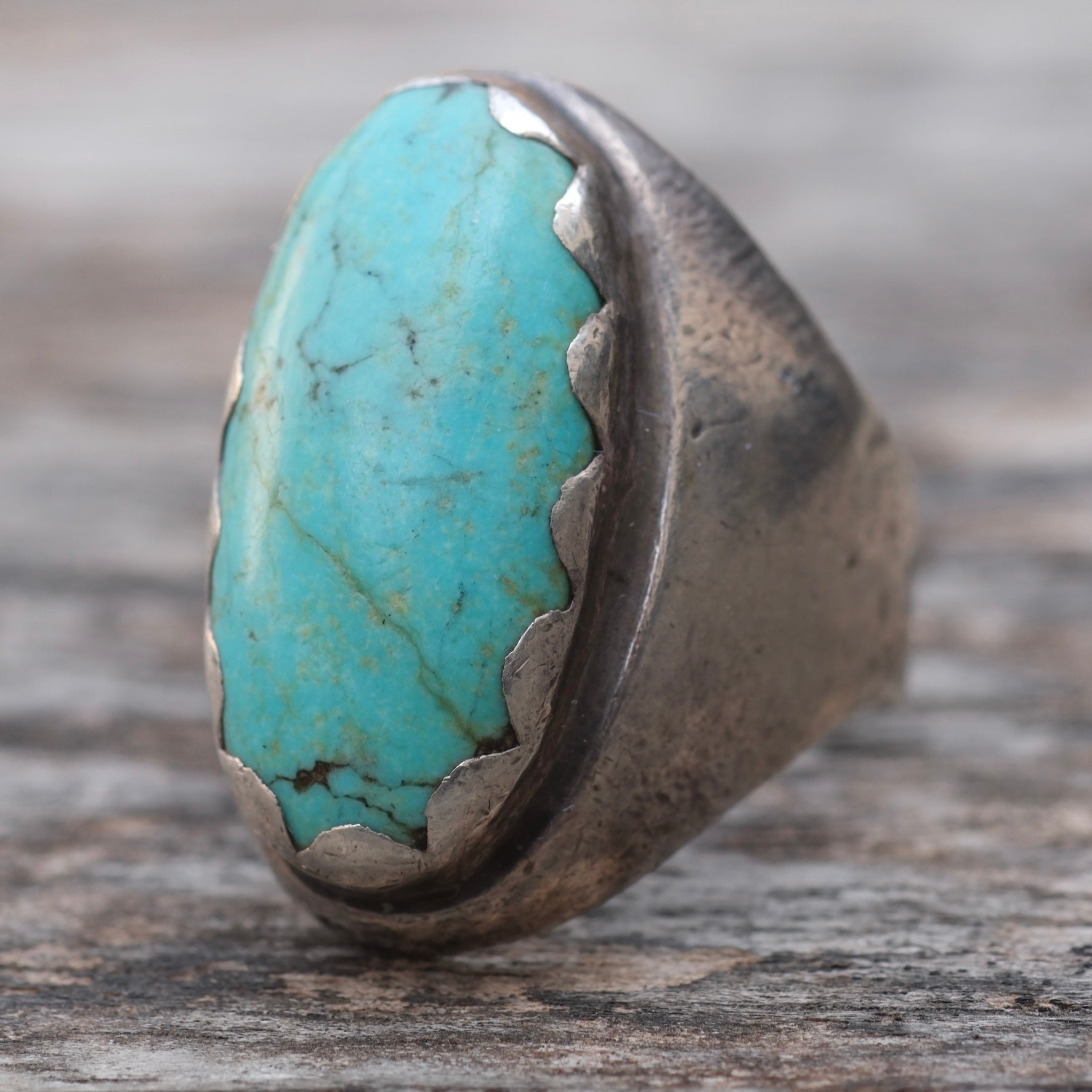 Vintage Sterling Turquoise Ring 10.25