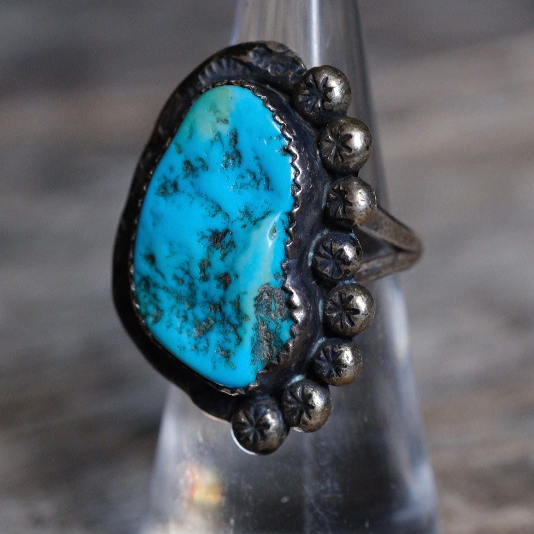 Vintage Sterling Turquoise Ring 5.5