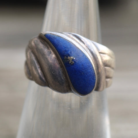 Vintage Sterling Lapis Ring 4.75